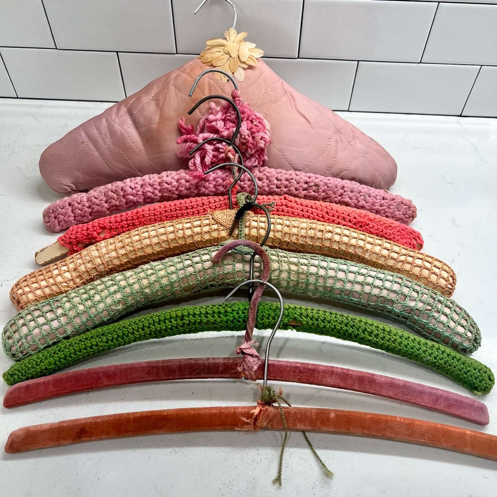 Vintage Boho Hand Crocheted Upcycled Clothes Hangers